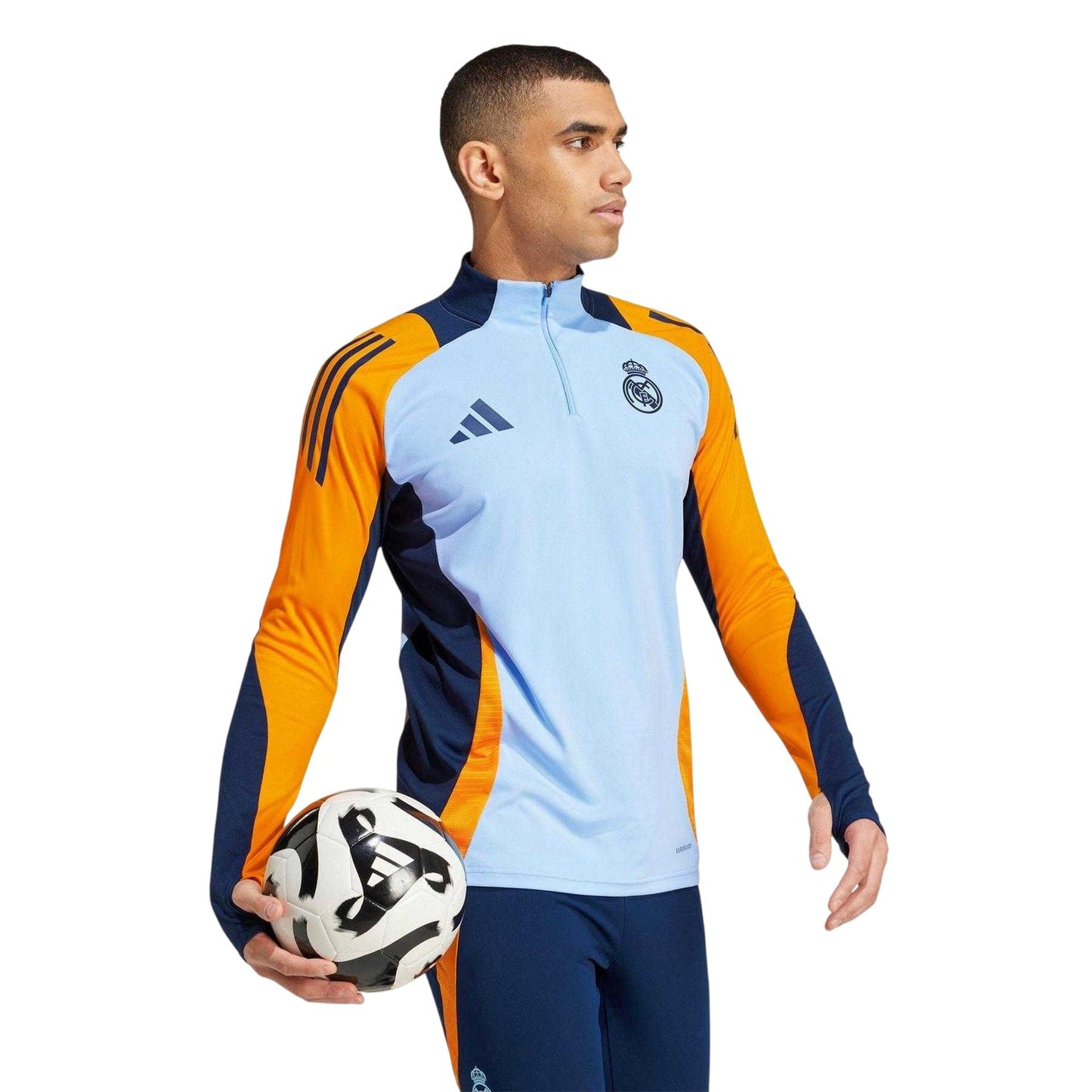 Blue-Glow Orange - Side - Adidas Mens Tiro 24 Competition Real Madrid CF Tracksuit Top