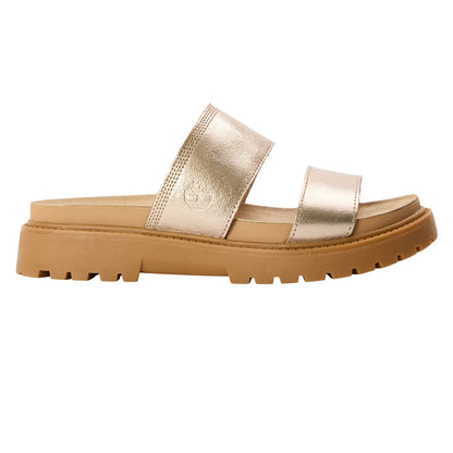 Metallic Gold - Front - Timberland Womens-Ladies Clairemont Leather Slides