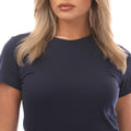Navy - Side - Puma Womens-Ladies Plain T-Shirt
