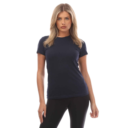 Navy - Front - Puma Womens-Ladies Plain T-Shirt
