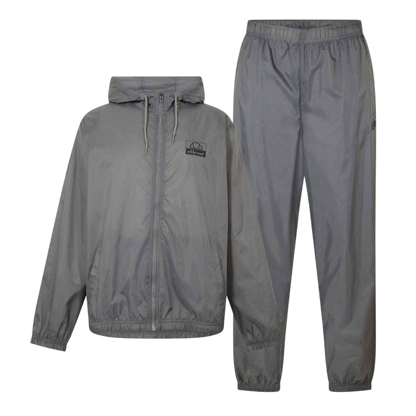 Grey - Front - Ellesse Mens Hybrid Jacket and Trousers Set