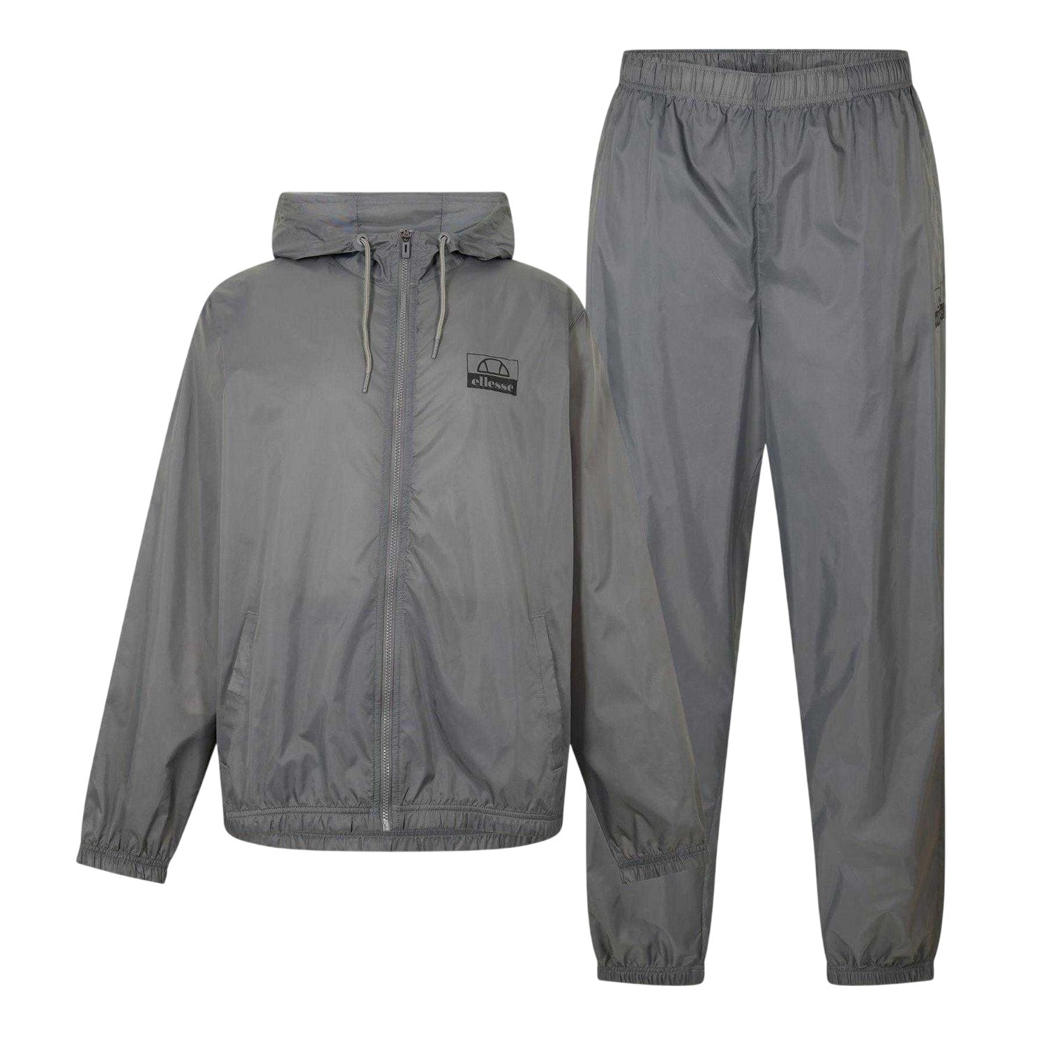 Grey - Front - Ellesse Mens Hybrid Jacket and Trousers Set