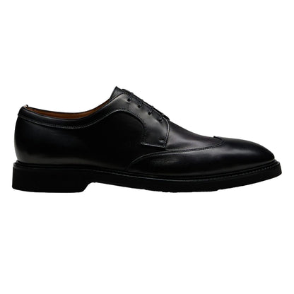 Black - Back - Boss Mens Jerrard Leather Derby Shoes