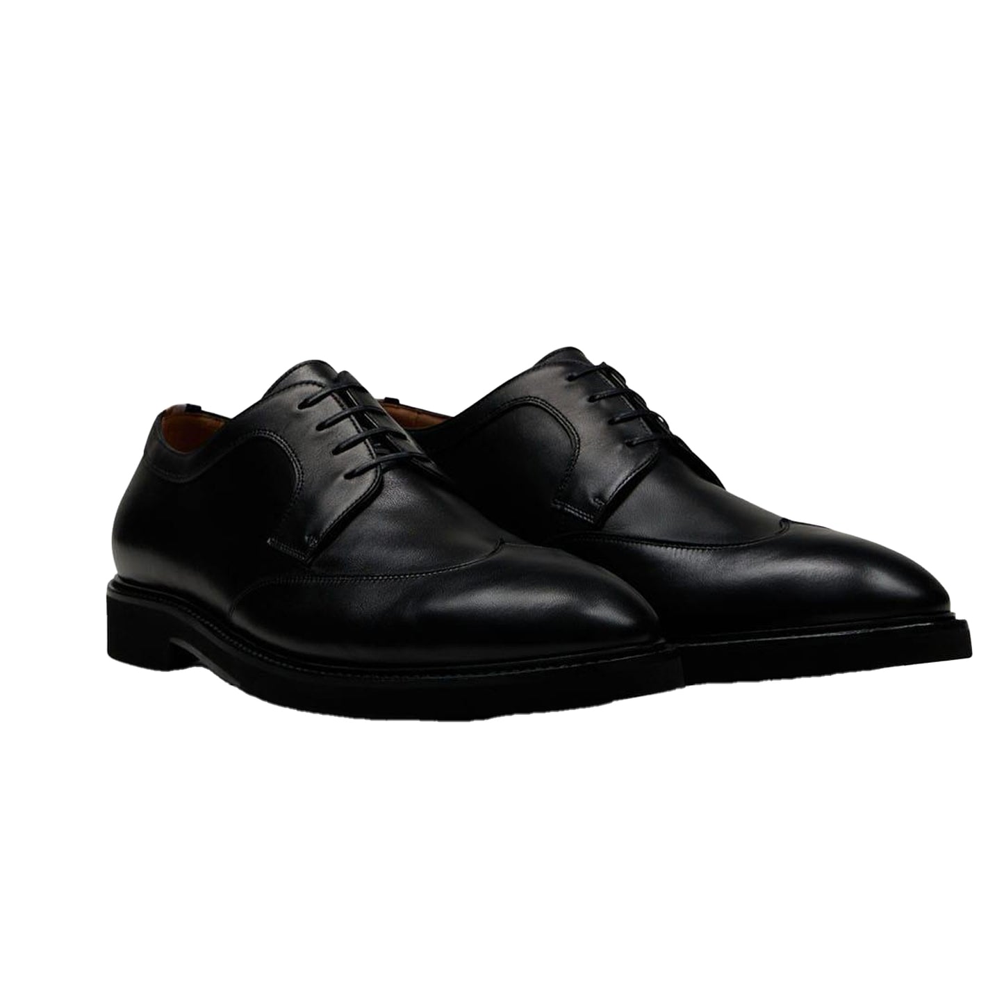 Black - Side - Boss Mens Jerrard Leather Derby Shoes