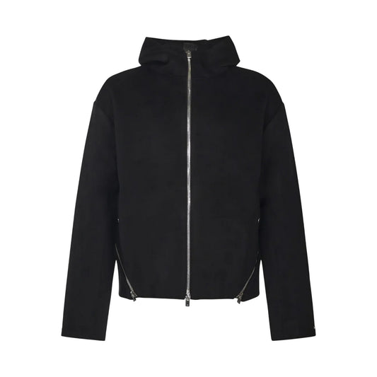 Caviar - Front - Diesel Mens D-Hennes Hooded Bomber Jacket