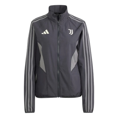 Carbon - Front - Adidas Womens-Ladies Juventus Tracksuit Top