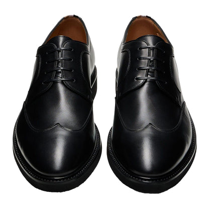 Black - Front - Boss Mens Jerrard Leather Derby Shoes