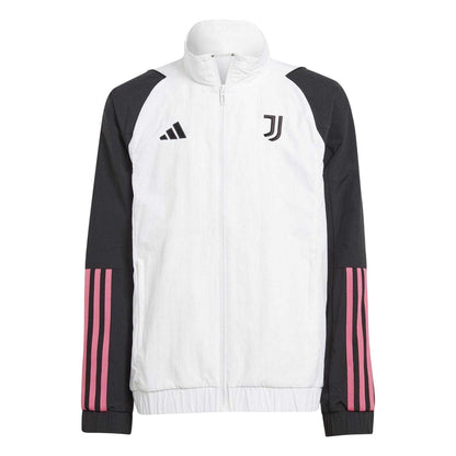 White - Front - Adidas Childrens-Kids 2023-24 Pre Match Juventus FC Tracksuit Top