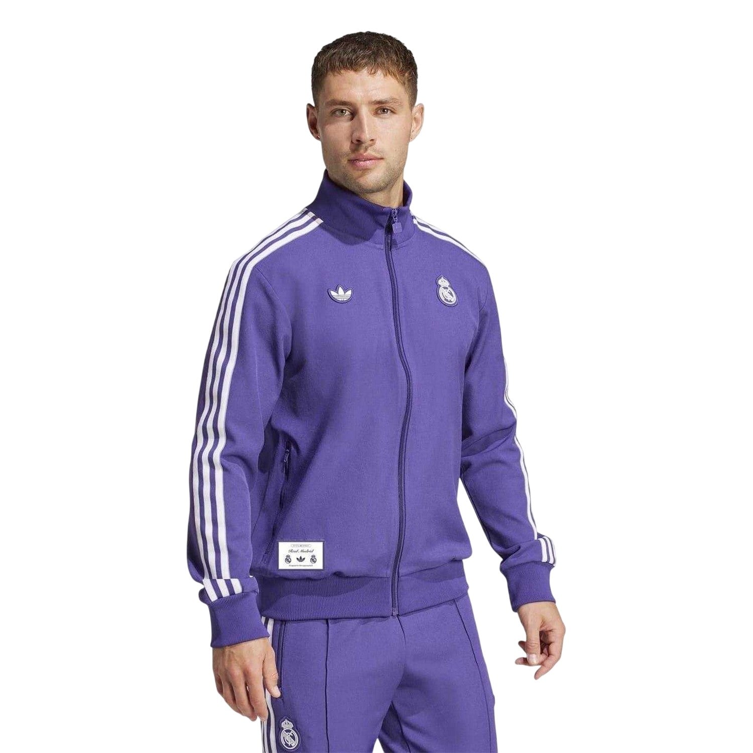 Purple - Lifestyle - Adidas Mens Terrace Icons Real Madrid CF Tracksuit Top