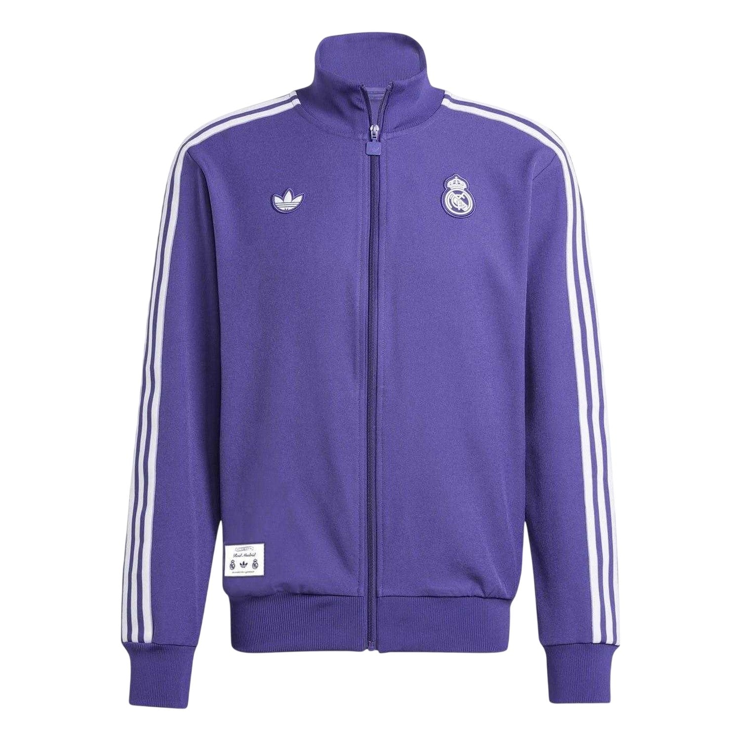 Purple - Front - Adidas Mens Terrace Icons Real Madrid CF Tracksuit Top