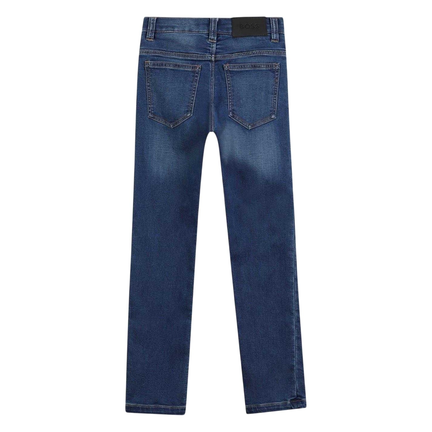Blue - Back - Boss Childrens-Kids 5 Pockets Straight Jeans