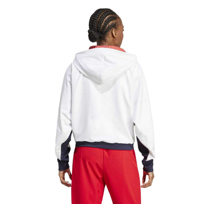 White - Back - Adidas Womens-Ladies Poland Tracksuit Top