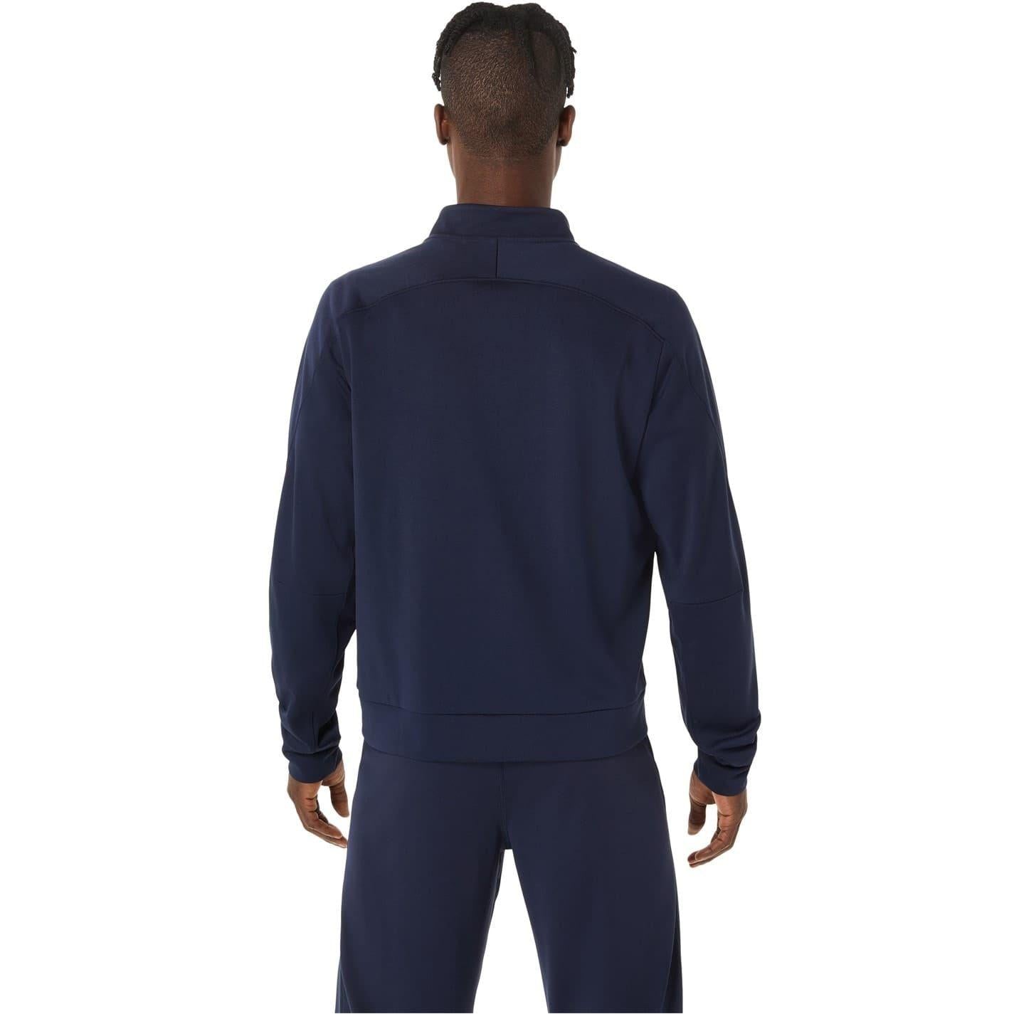 Midnight Blue - Back - Asics Mens Court Warm Up Tracksuit Top