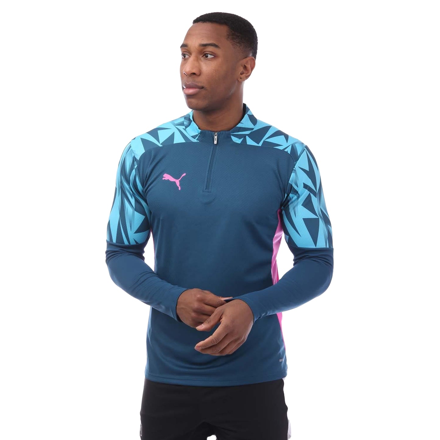 Blue - Front - Puma Mens Individual Final Quarter Zip Training Top