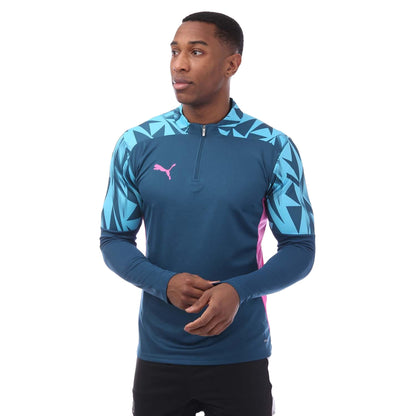Blue - Front - Puma Mens Individual Final Quarter Zip Training Top
