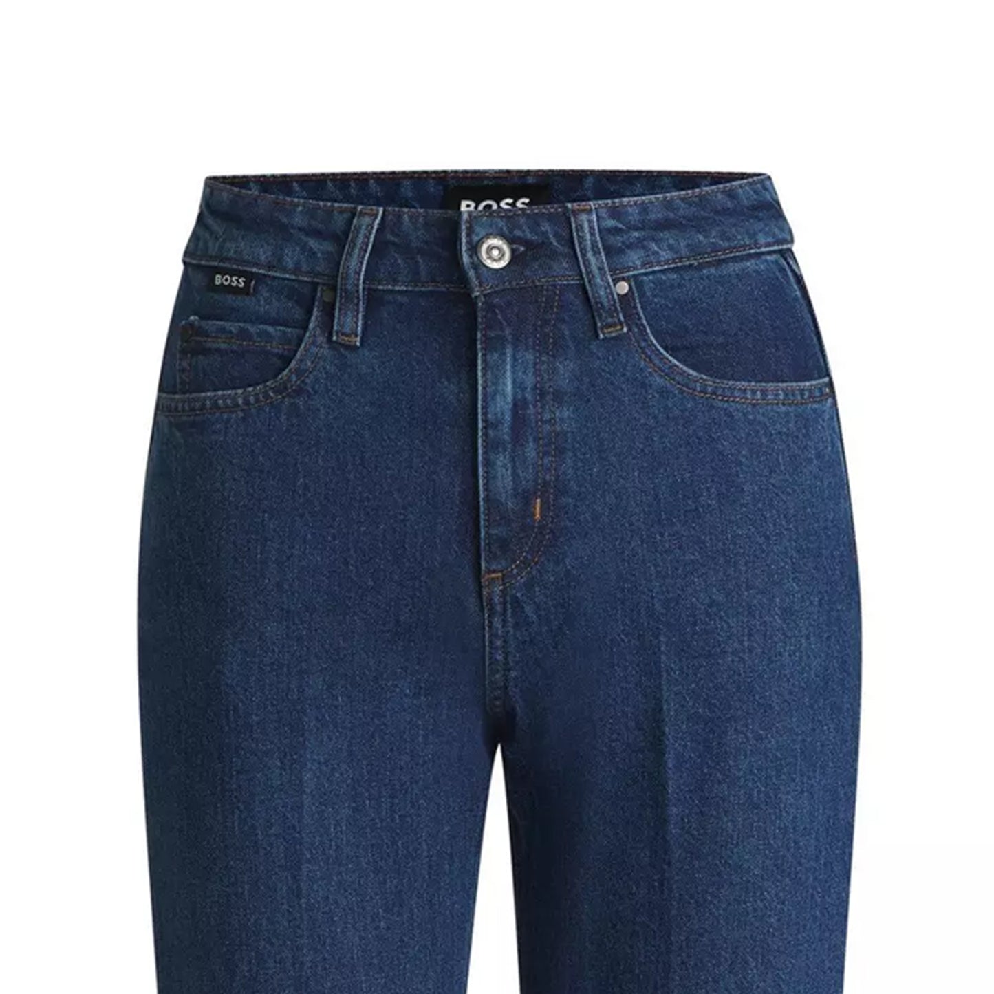 Blue - Back - Boss Womens-Ladies Parkway 5 Pockets Straight Leg Jeans