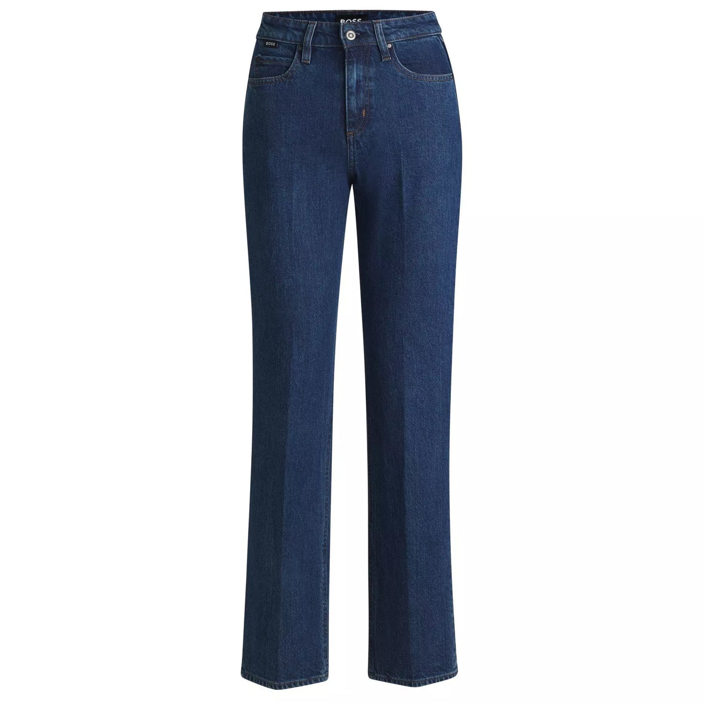 Blue - Front - Boss Womens-Ladies Parkway 5 Pockets Straight Leg Jeans