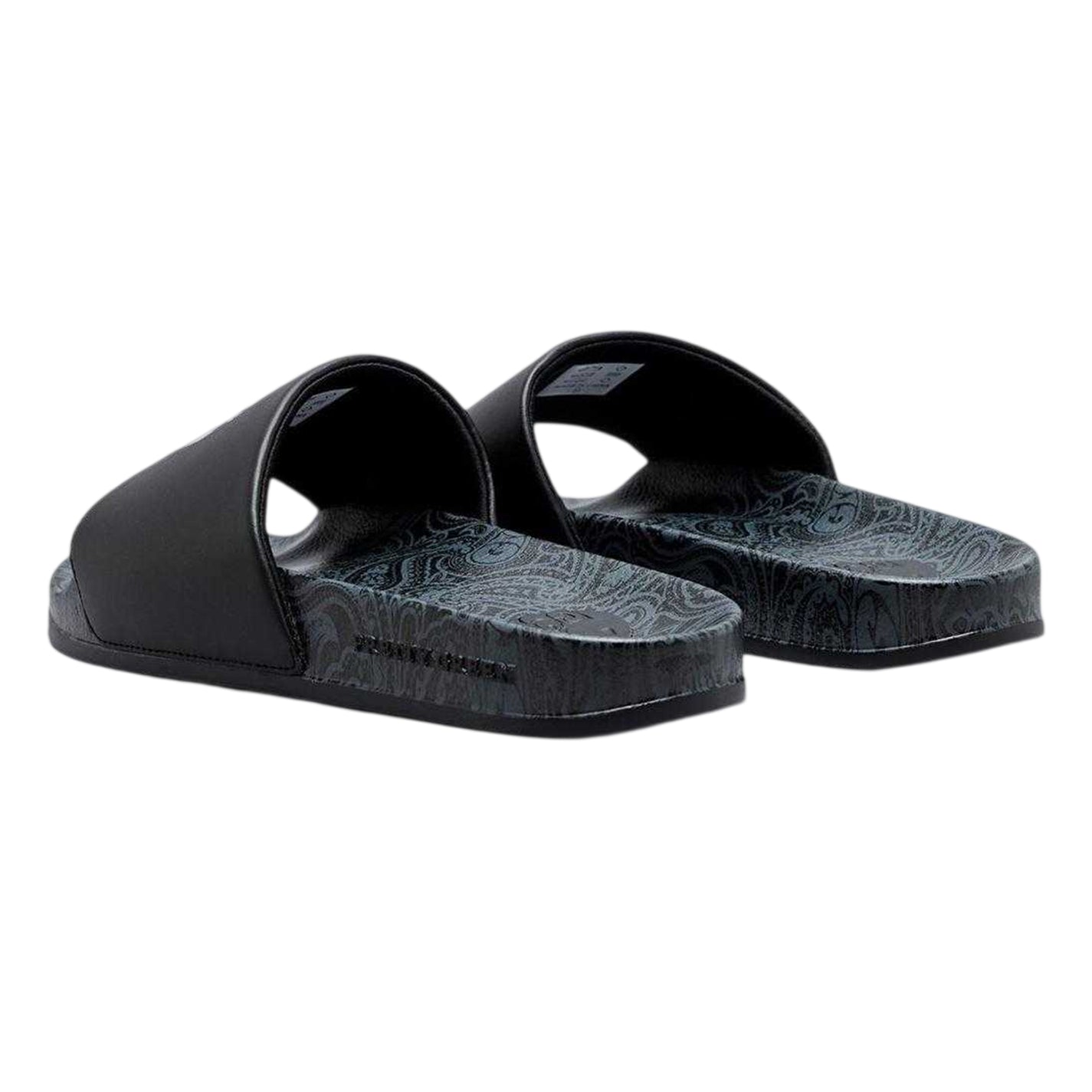 Black-White - Back - Pretty Green Mens Paisley Sliders