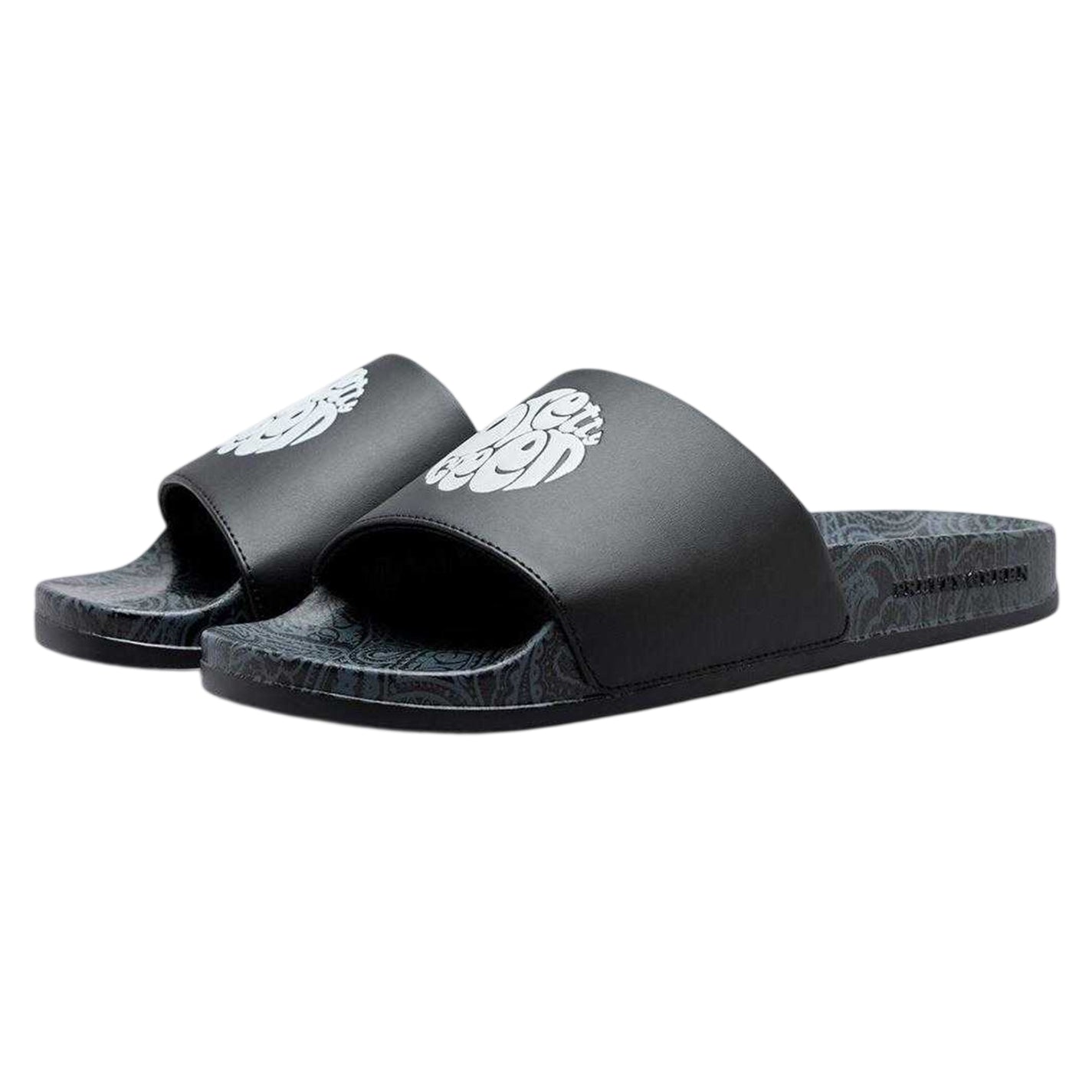 Black-White - Lifestyle - Pretty Green Mens Paisley Sliders