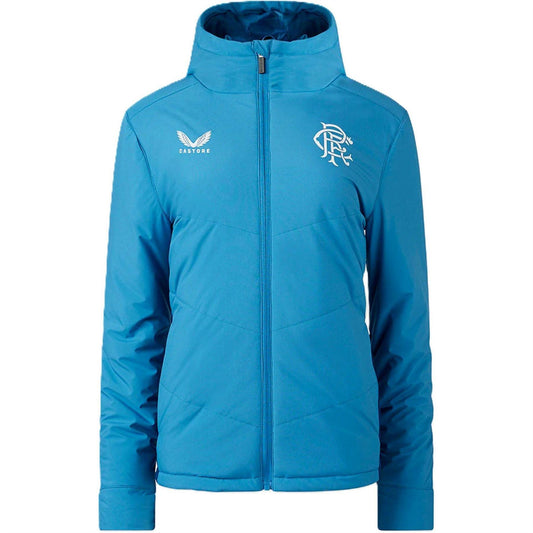 Blue-Deep Blue - Front - Castore Boys Rangers FC Padded Jacket