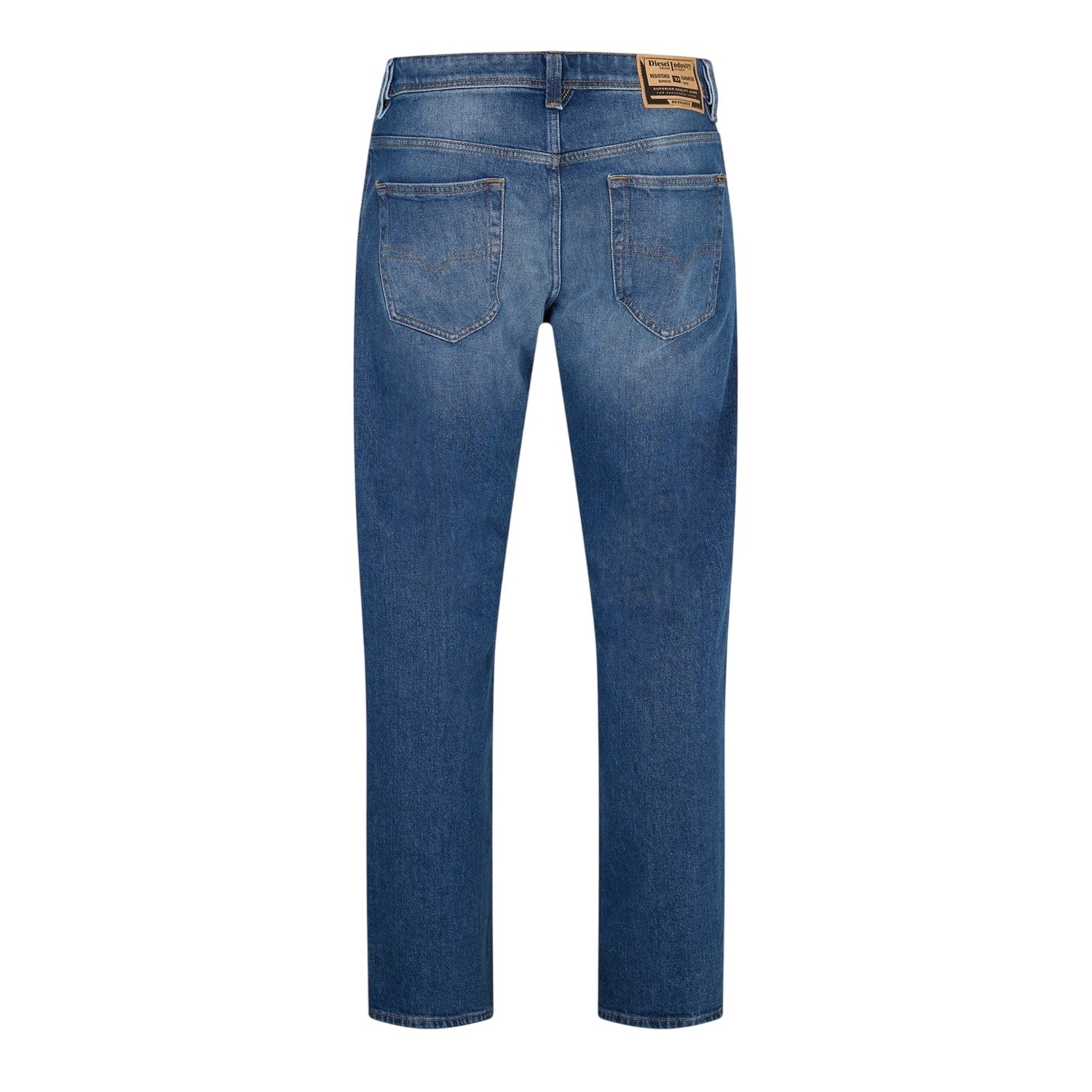 Blue Denim - Back - Diesel Mens 5 Pockets Straight Jeans
