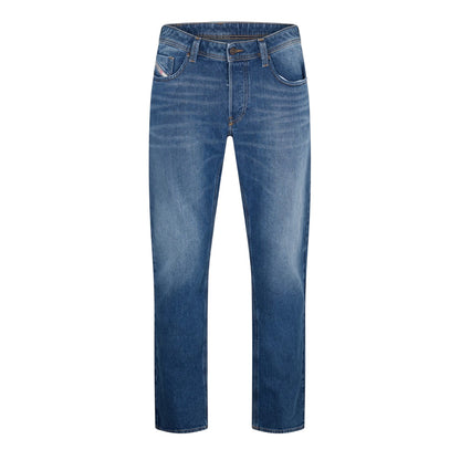 Blue Denim - Front - Diesel Mens 5 Pockets Straight Jeans