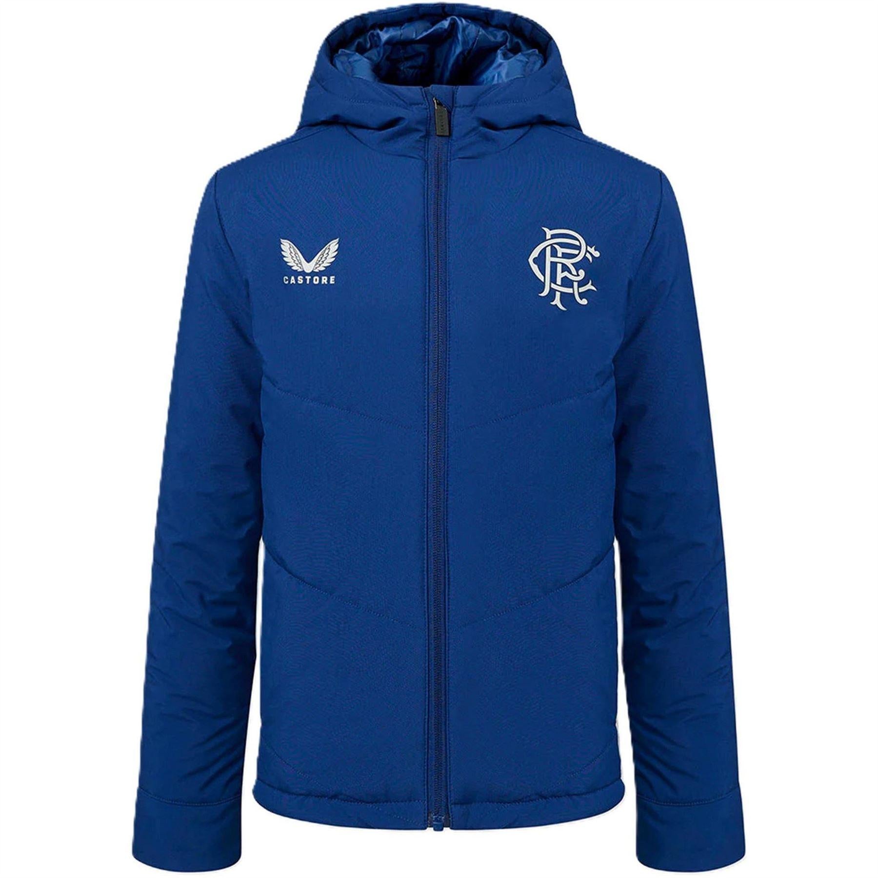 Blue-Grey - Front - Castore Boys Rangers FC Coach Jacket