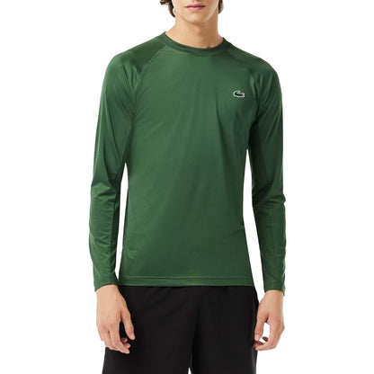 Green - Side - Lacoste Mens Stretch Slim Sport T-Shirt