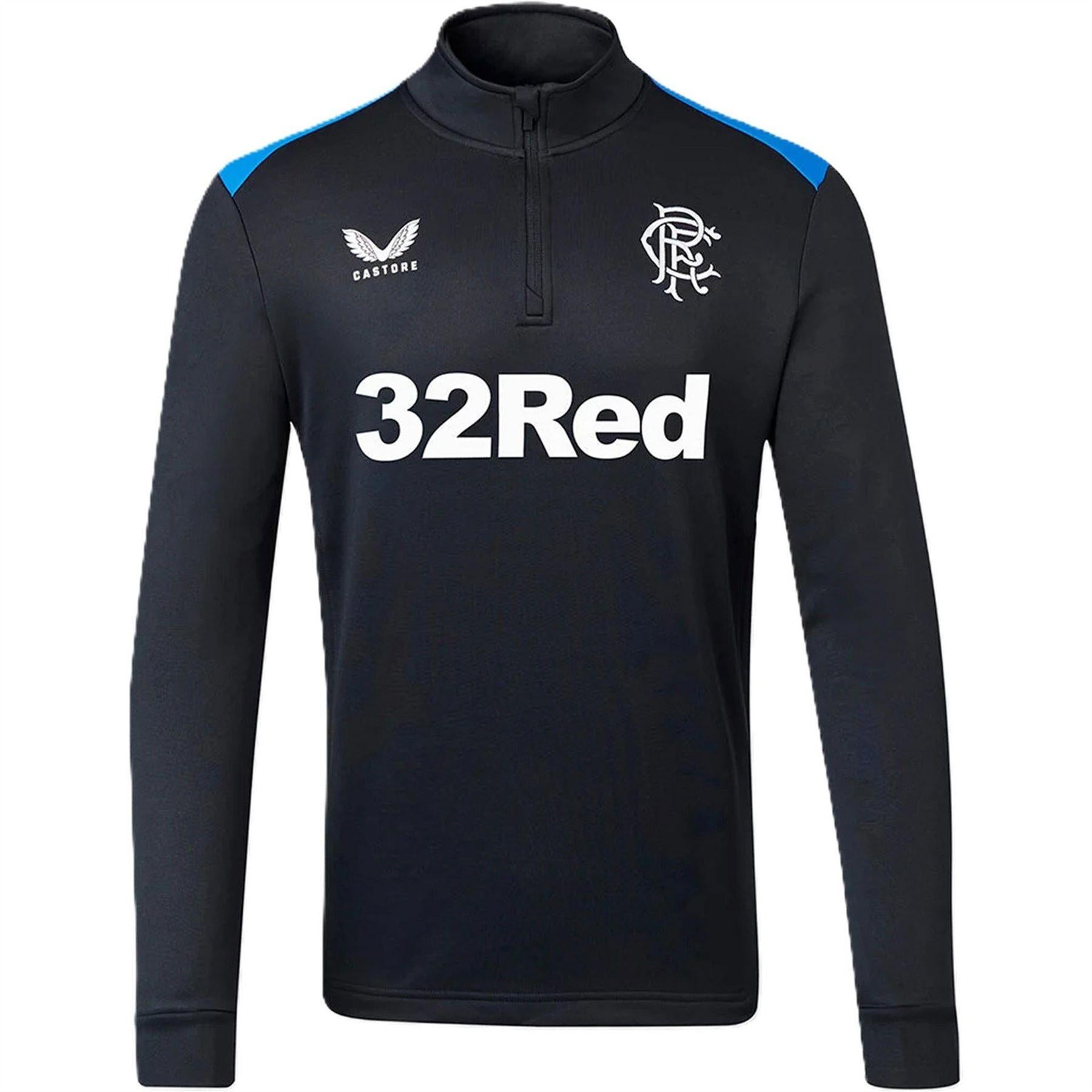 Peacoat Navy - Front - Castore Boys Rangers FC Quarter Zip Track Top