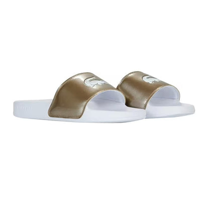 Bronze-White - Lifestyle - Lacoste Womens-Ladies Serve Moulded Footbed Sliders