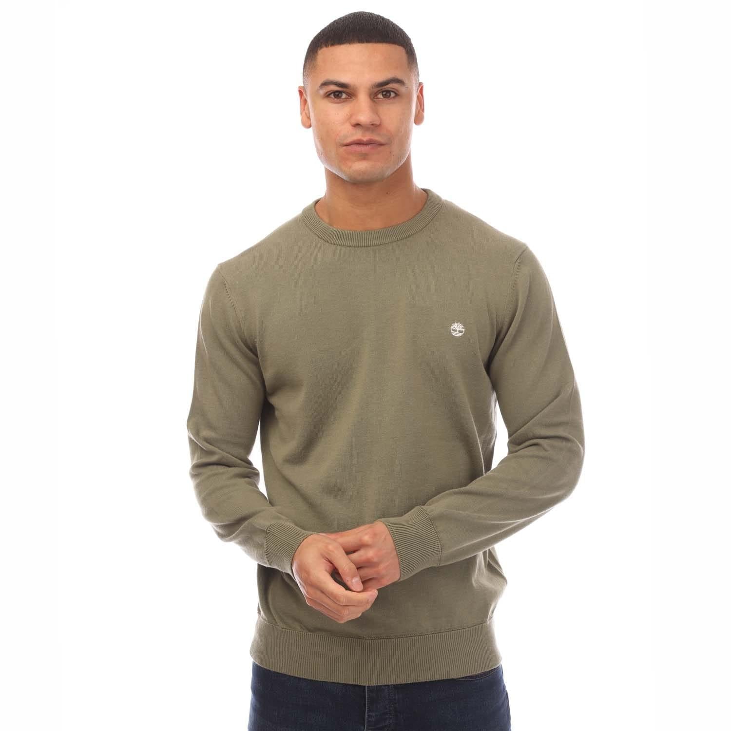 Khaki Green - Front - Timberland Mens Williams River Kennebec Cotton Sweatshirt