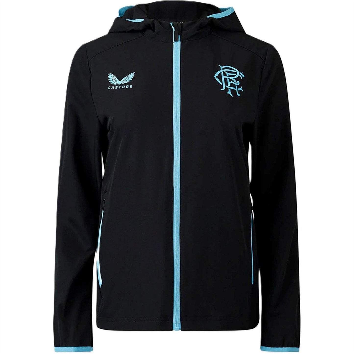 Brilliant White - Front - Castore Boys Rangers FC Hooded Jacket
