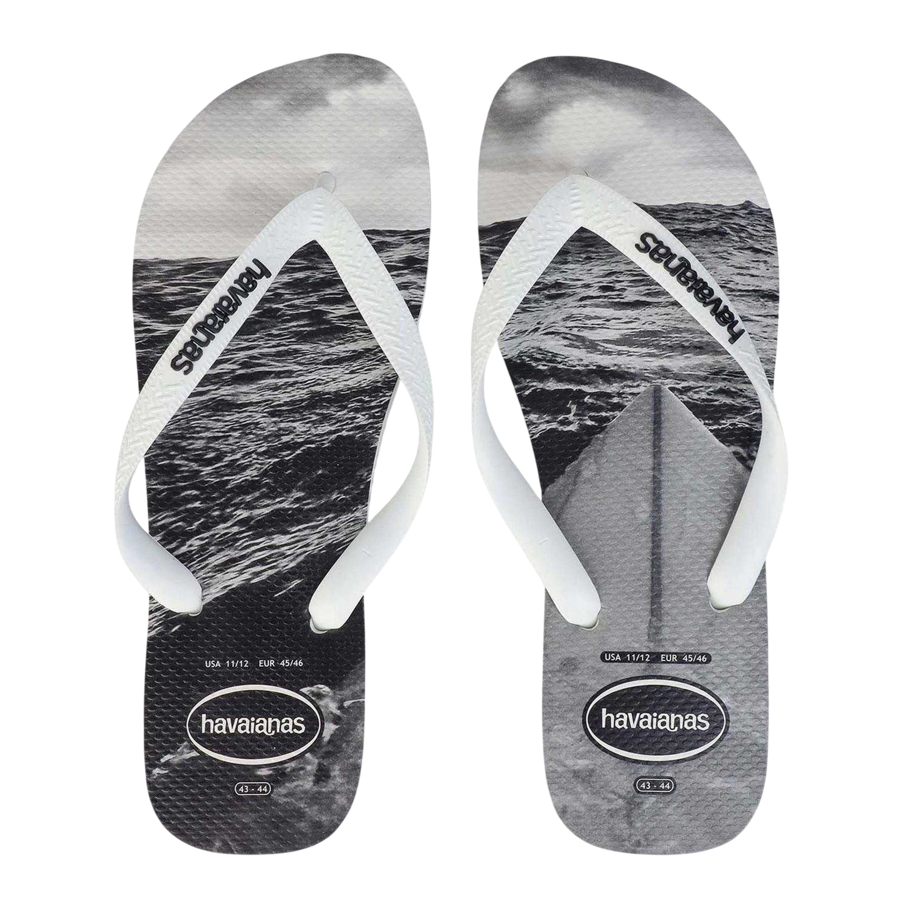 White-Black - Side - Havaianas Womens-Ladies Hype Layered Flat Flip Flops
