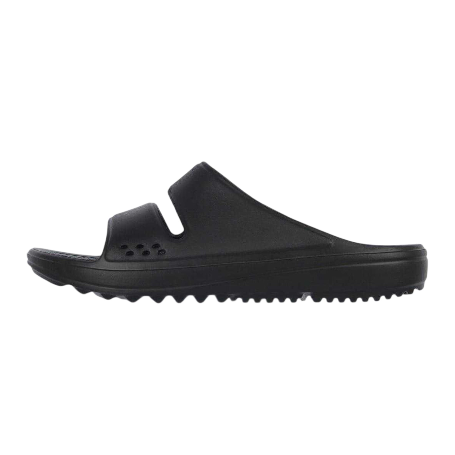 Black - Back - Hot Tuna Womens-Ladies EVA Double Strap Flat Sliders