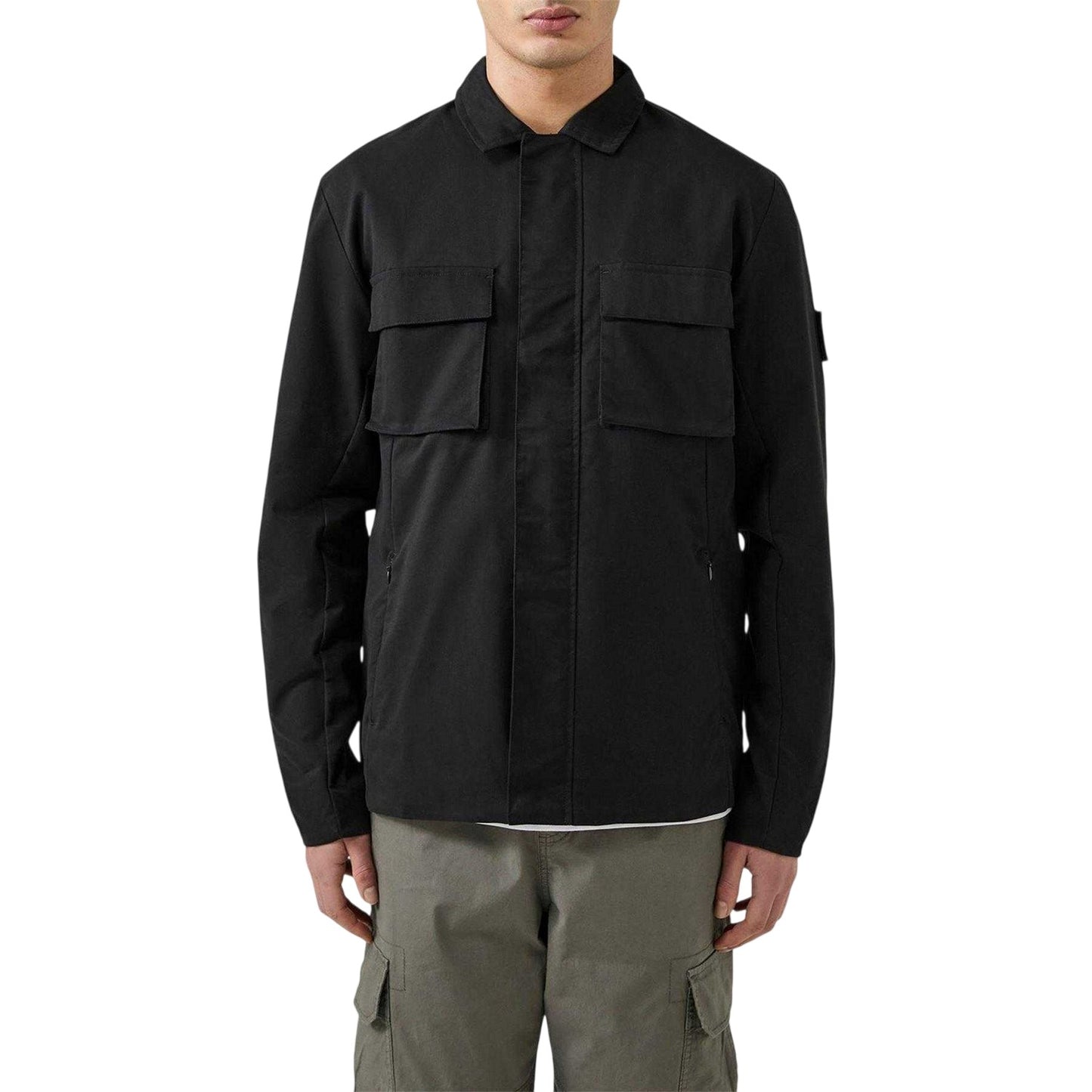 Black - Front - Patrick Mens Finn Full Zip Overshirt