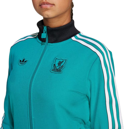 Green - Side - Adidas Childrens-Kids Terrace Icons Liverpool FC Track Jacket