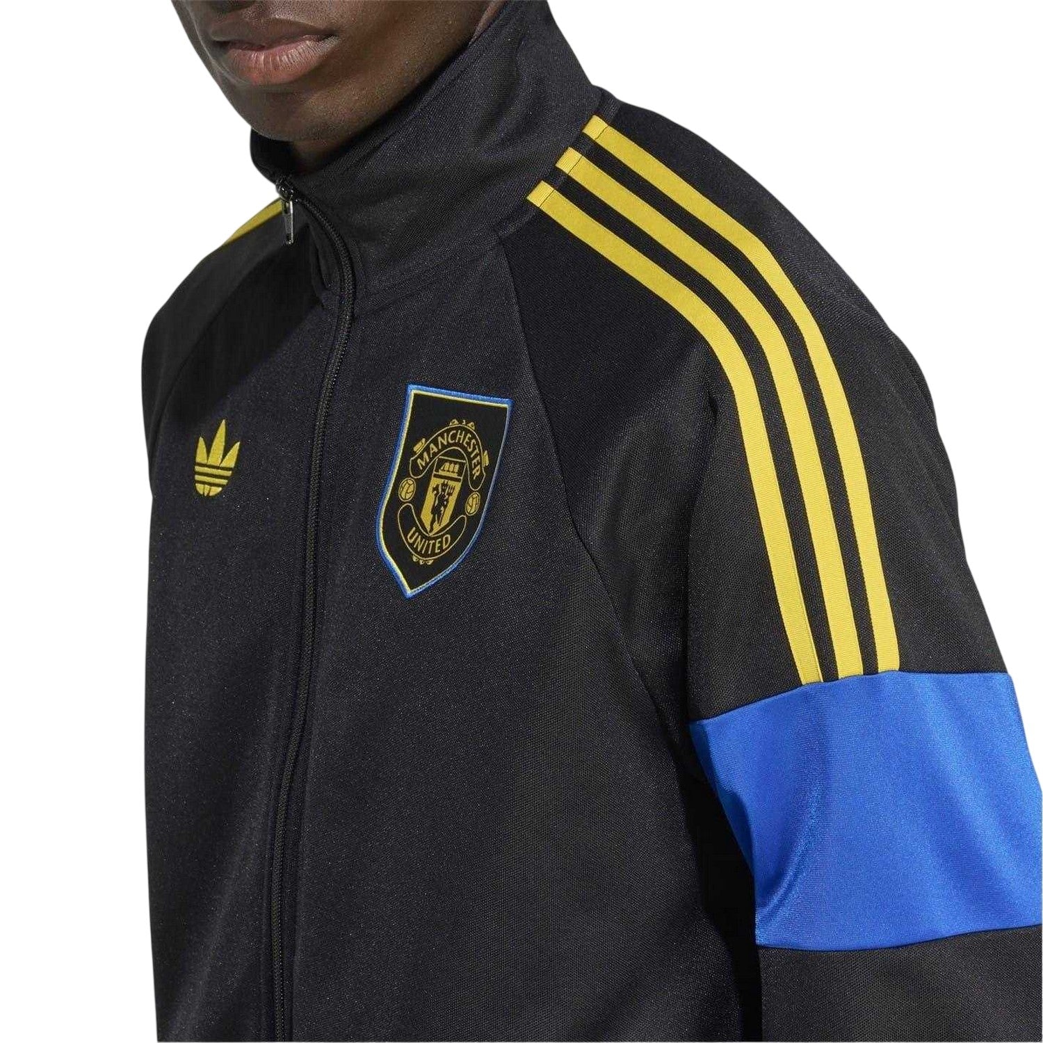 Black - Side - Adidas Mens Lifestyler Manchester United FC Track Jacket