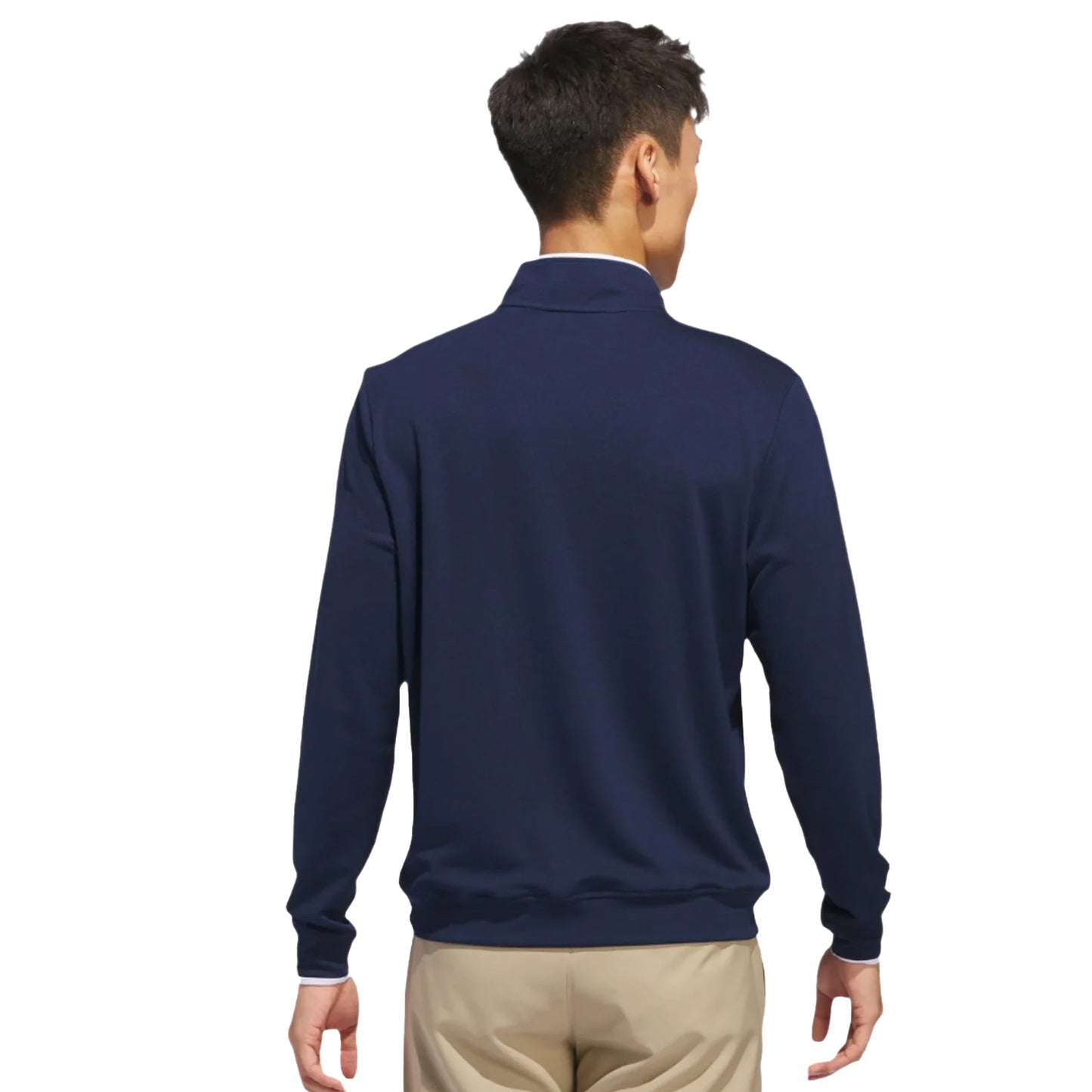 Navy-White - Back - Adidas Mens Quarter Zip Golf Sweatshirt