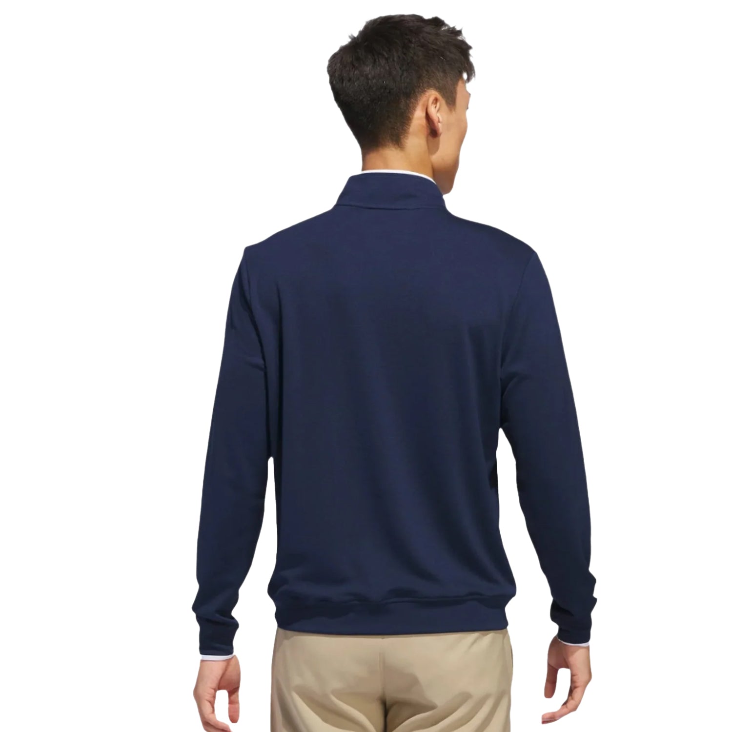 Navy-White - Back - Adidas Mens Quarter Zip Golf Sweatshirt