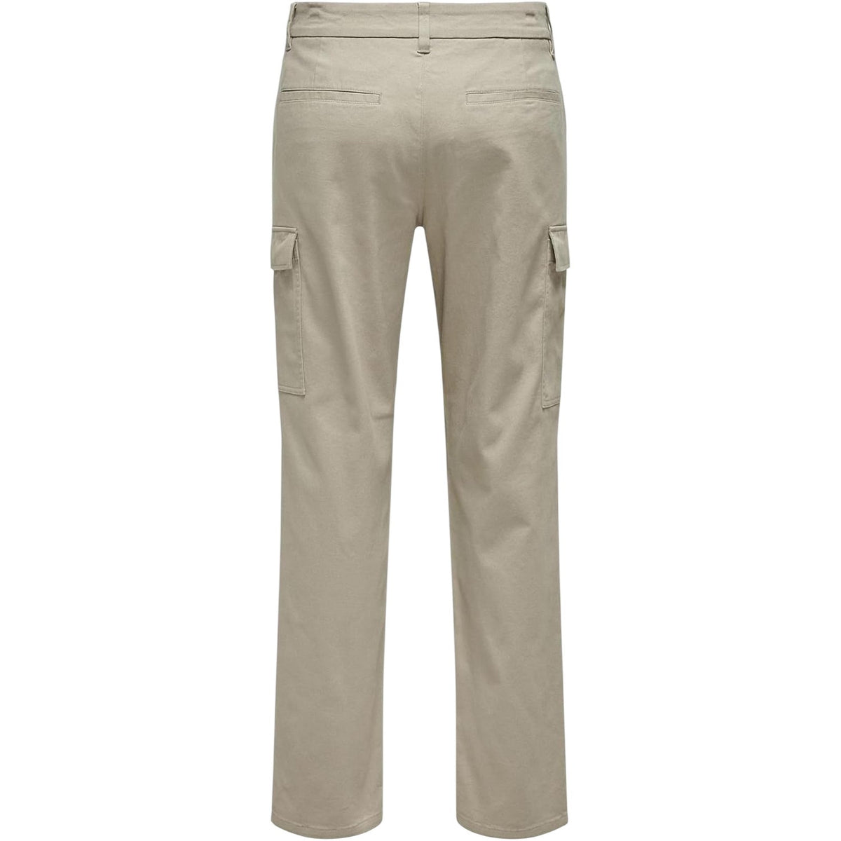 Chinchilla - Back - Only Mens Plain Straight Cargo Trousers