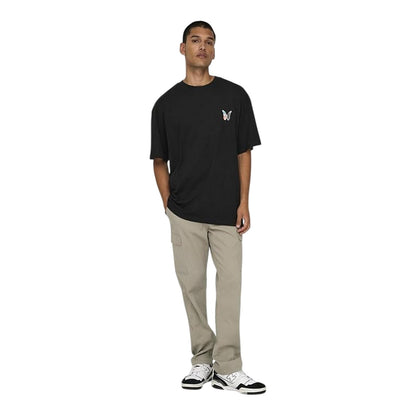Chinchilla - Side - Only Mens Plain Straight Cargo Trousers