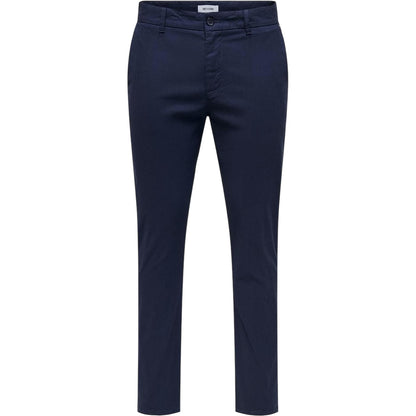 Dark Navy - Back - Only Mens Plain Slim Trousers