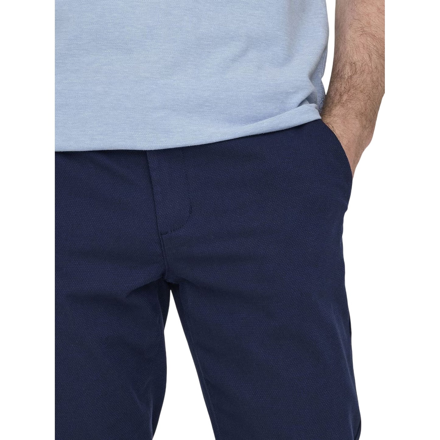 Dark Navy - Side - Only Mens Plain Slim Trousers