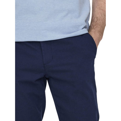 Dark Navy - Side - Only Mens Plain Slim Trousers
