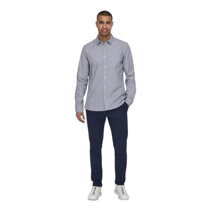 Dark Navy - Lifestyle - Only Mens Plain Slim Trousers