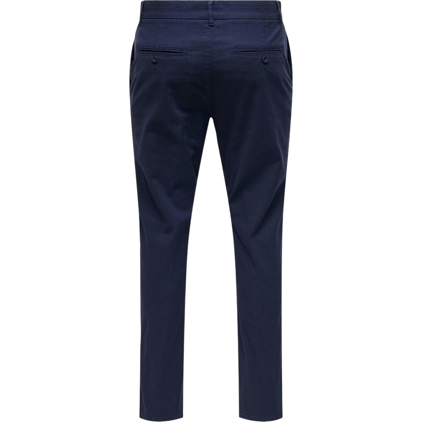 Dark Navy - Front - Only Mens Plain Slim Trousers
