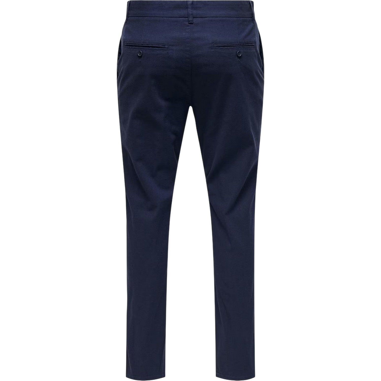 Dark Navy - Front - Only Mens Plain Slim Trousers