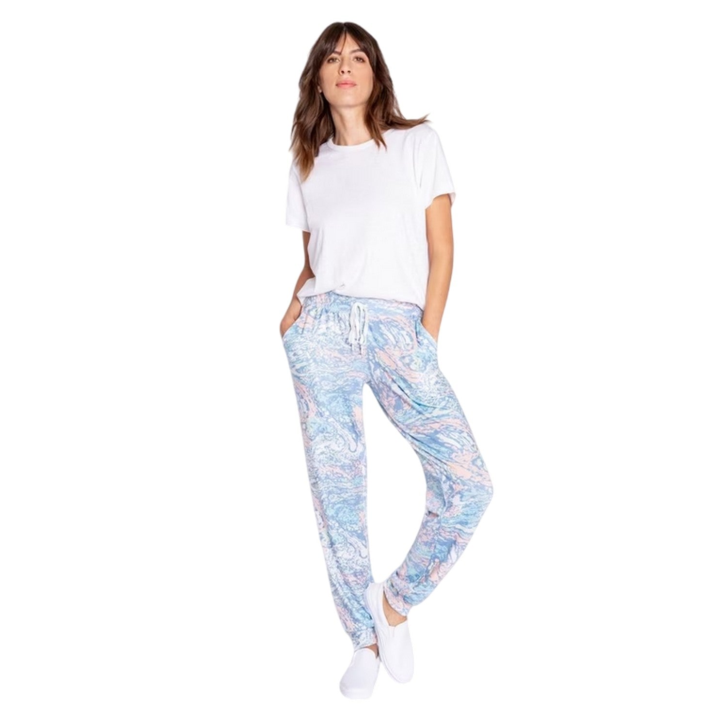 Multicoloured - Front - PJ Salvage Womens-Ladies Salvage Tie Dye Relaxed Fit Jogging Bottoms