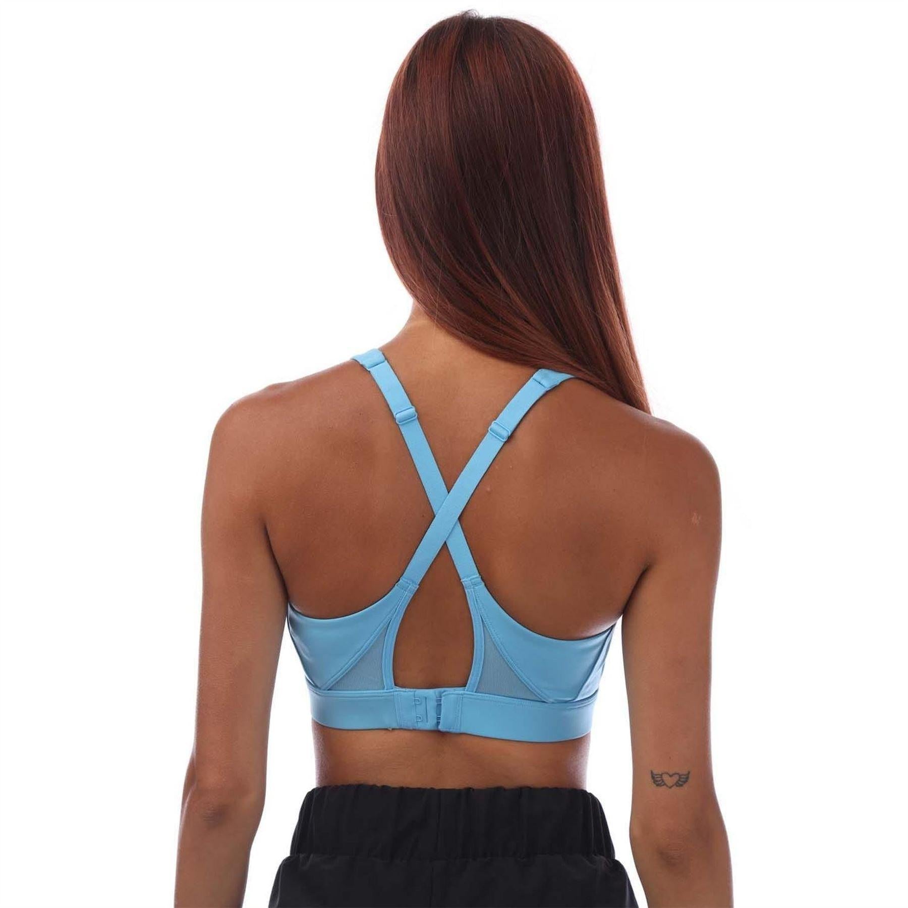 Blue - Back - Adidas Womens-Ladies Run Medium Support Sports Bra