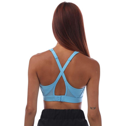 Blue - Back - Adidas Womens-Ladies Run Medium Support Sports Bra